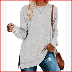 Long Sleeve Tunic Top Loose Fit Sweater for Leggings Casual Wear